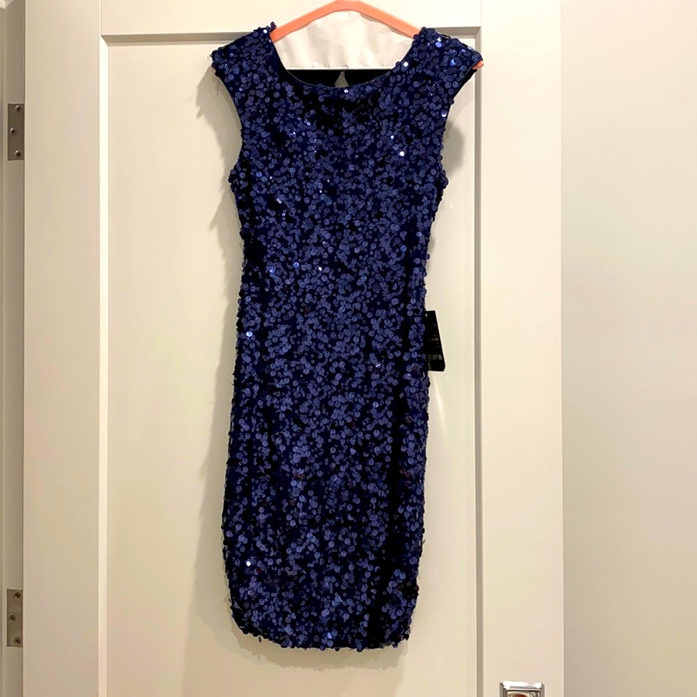 Arden B navy sequin dress